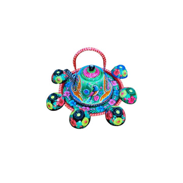 ✨ Large Cattle 4 Cups & Tray Set – Vibrant Hand-Painted Truck Art Design | Traditional & Colorful Serving Set