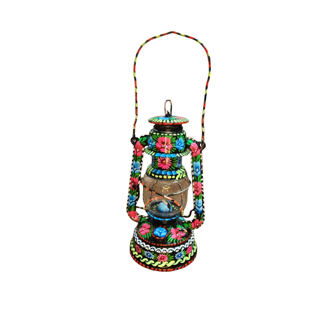 Hand-Painted Truck Art Lantern – Traditional Laltain Décor