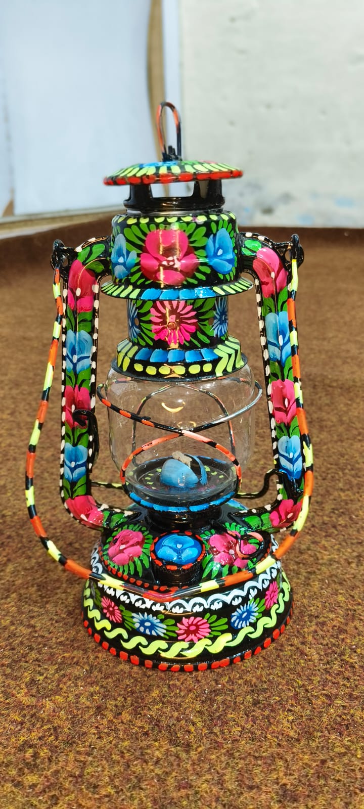 Hand-Painted Truck Art Lantern – Traditional Laltain Décor