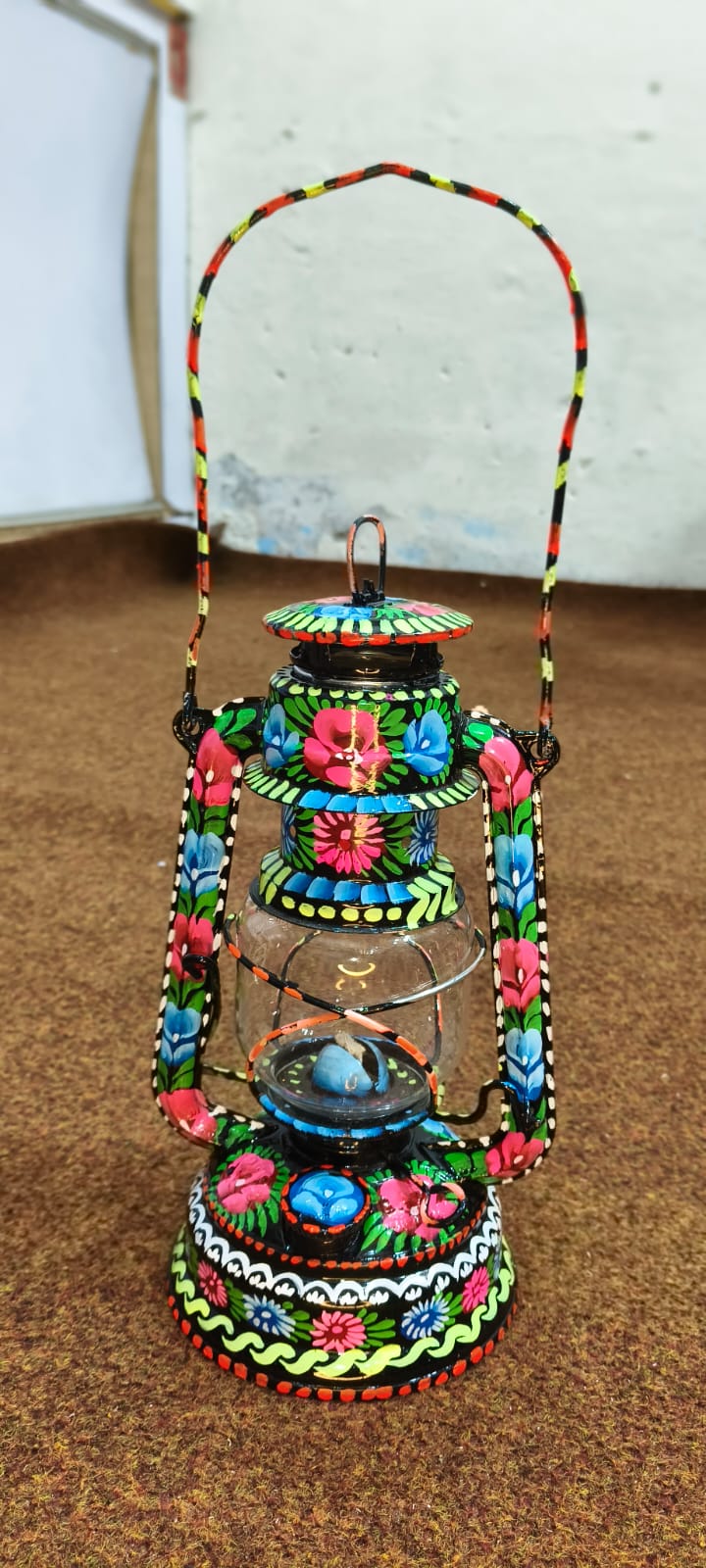 Hand-Painted Truck Art Lantern – Traditional Laltain Décor